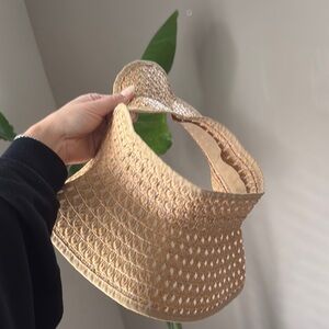 Woven Beige Sun Visor Hat